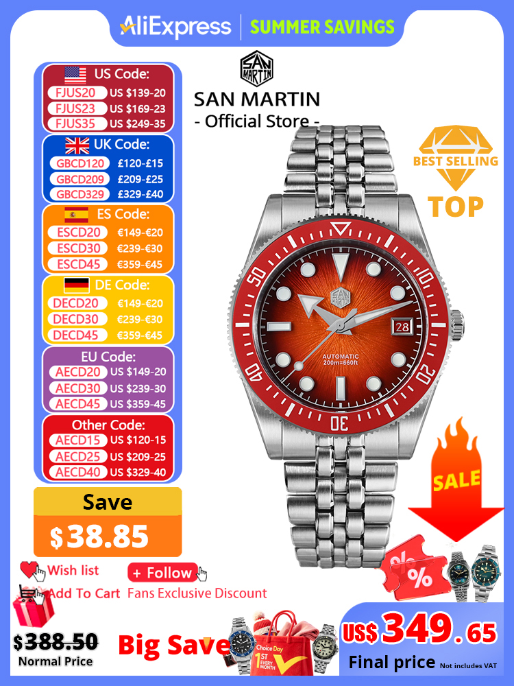 Cloisonne Enamel Dial - San Martin 37.5-40mm Limited Edition Red