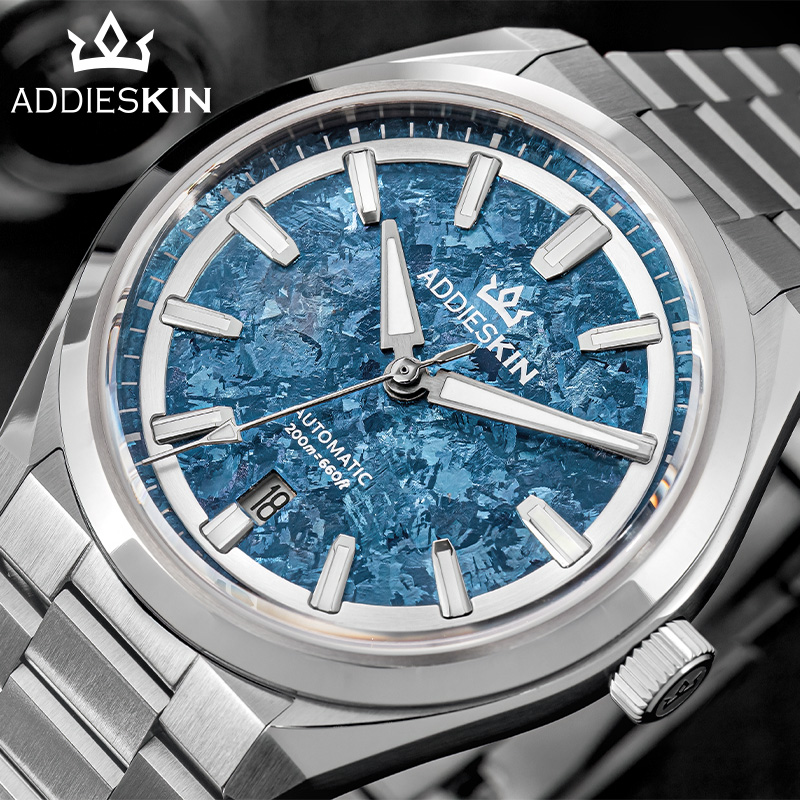 Luxury Watch Repair - ADDIESKIN K006 Blue Crystallized Titanium Dial