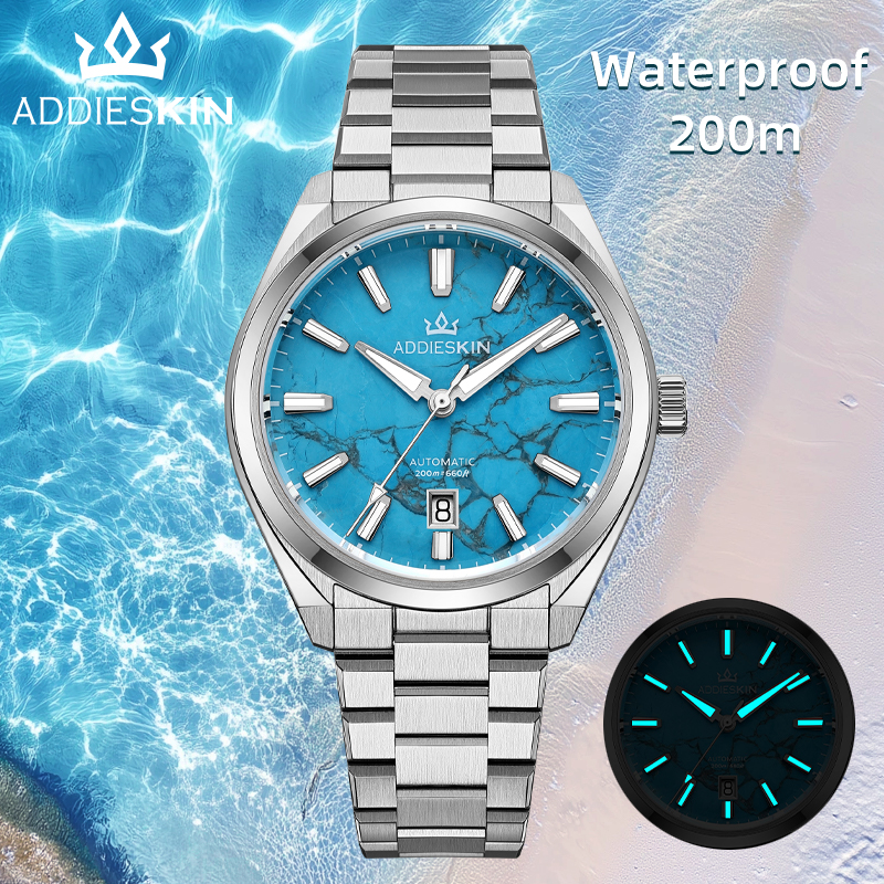 Luxury Watch Repair - AddiesKIN K010 Turquoise Dial Automatic Mechanical