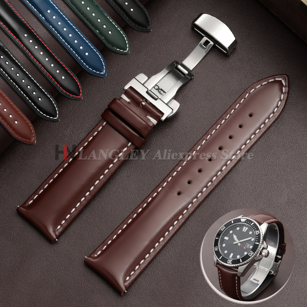 Luxury Watch Class - 20mm 22mm Oiled Genuine Leather Watch