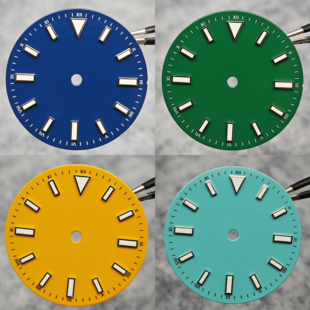 Cloisonne Enamel Dial - Enameled 28.5mm Watch Dial with Green