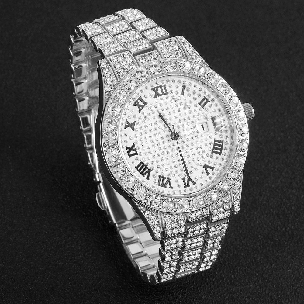 1 Hip-hop Full Diamond Silver  – Luxury Watch Price recenzja i cena