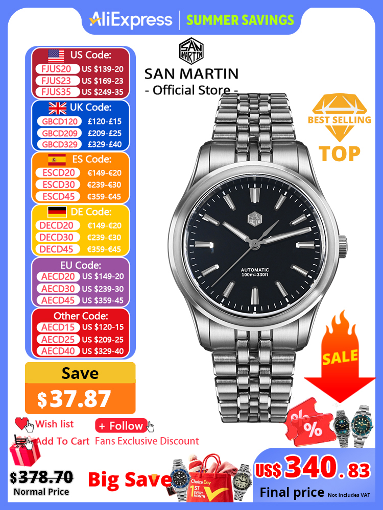 San Martin 36mm 39mm Gada Clas – Cloisonne Enamel Dial recenzja i cena