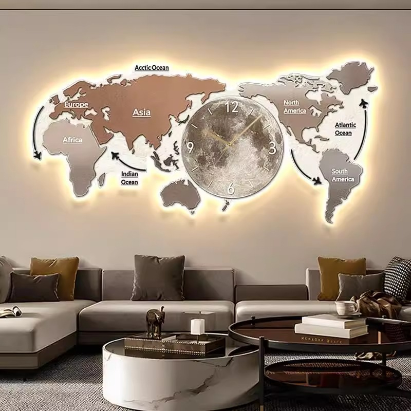 World Map Glowing Wall Clock L – Luxury Watch House recenzja i cena