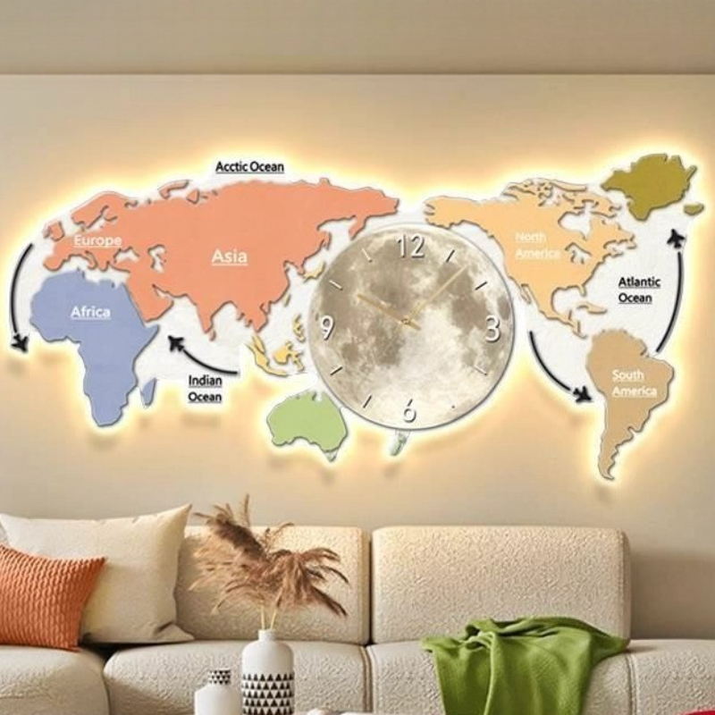 World Map Glowing Wall Clock L – Luxury Watch House recenzja i cena