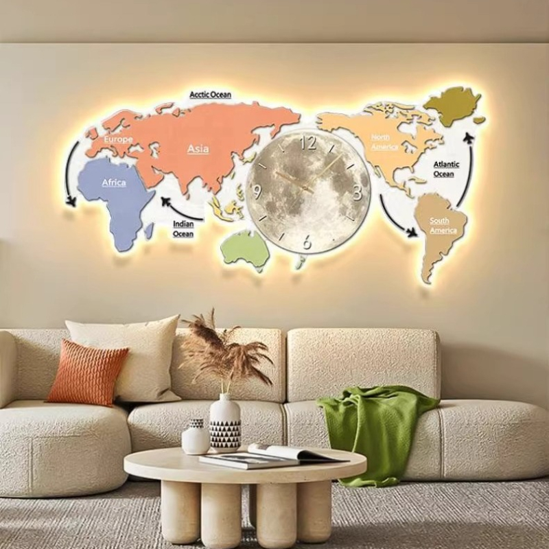 World Map Glowing Wall Clock L – Luxury Watch House recenzja i cena