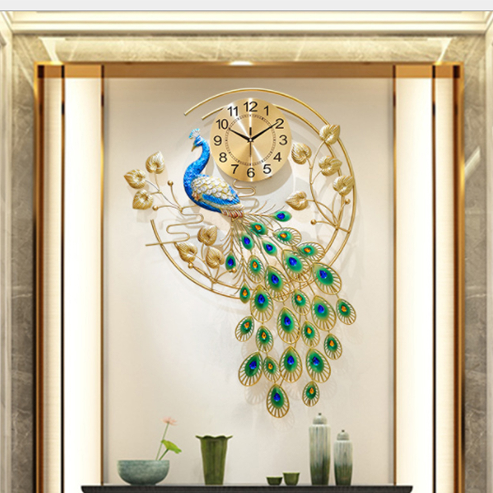 Peacock Art Wall Clock, Large  – Luxury Watch House recenzja i cena