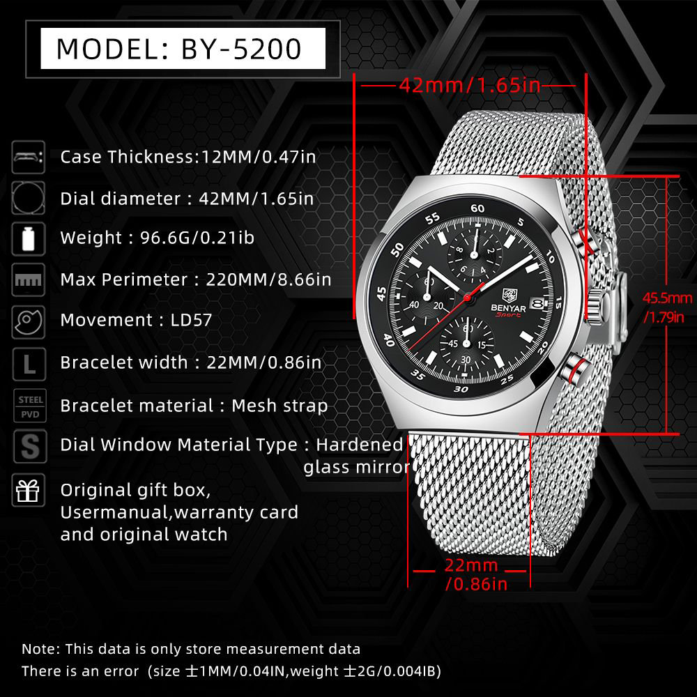BENYAR Top Luxury Brand Men's  – Luxury Watch Business recenzja i cena